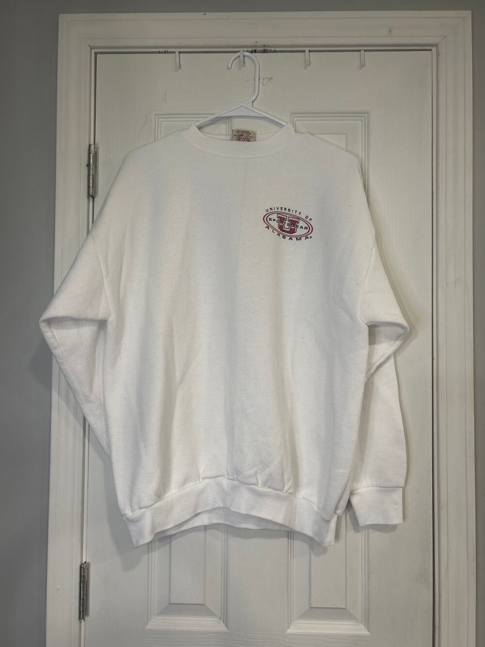 Vintage 90s University of Alabama Sweatshirt Large Red Oak White Crewneck Bama